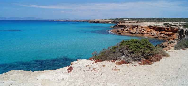 Peaceful beach on Formentera in the Balearic Islands, Spain